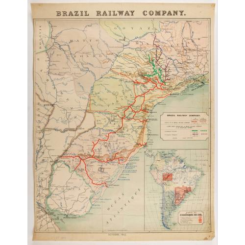 Old map image download for Brazil Railway Company.