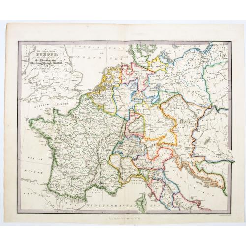 Old map image download for The Central Part of Europe for the Elucidation of the Abbe Gaultier's Geographical Games.