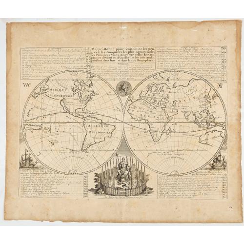 Old map image download for Mappe-Monde pour connoitre les progres & les conquestes...