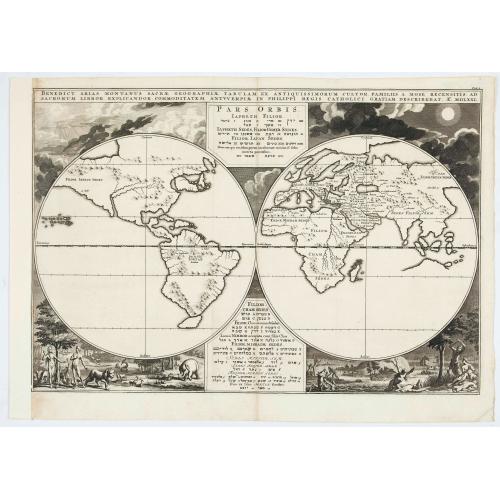 Old map image download for Pars Orbis Japheth Filior... Benedict Arias Montanus sacrae geographia Tabulam.