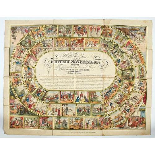 Old map image download for The Royal Game of British Sovereigns Exhibiting the Most Remarkable Events in Each Reign From Egbert to George III,