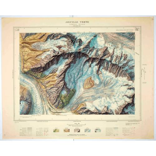 Old map image download for Aiguille verte - Chamonix N°6 Sud