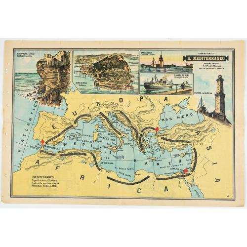 Old map image download for Il Mediterraneo Grande Atlante dei Paesi d'Europa.