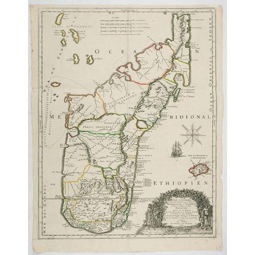 Old map image download for Isle D'Auphine, communement Nommée pae les Europeens Madagascar. . .