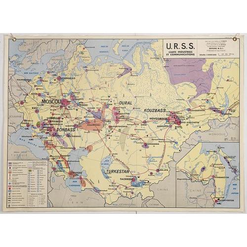 Old map image download for U.S.S.R. Carte Physique. / U.S.S.R. Carte Population.