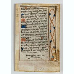 Leaf on vellum from a printed Book of Hours.