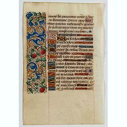 Manuscript leaf, on vellum from a book of hours.