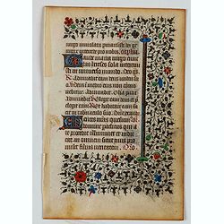 Manuscript leaf, on vellum from a book of hours.