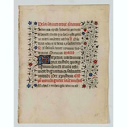 Manuscript leaf, on vellum from a book of hours.