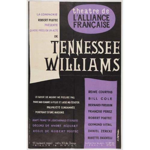 Old map image download for Spectacle Tennessee Williams composé de quatre pièces en 1 acte.