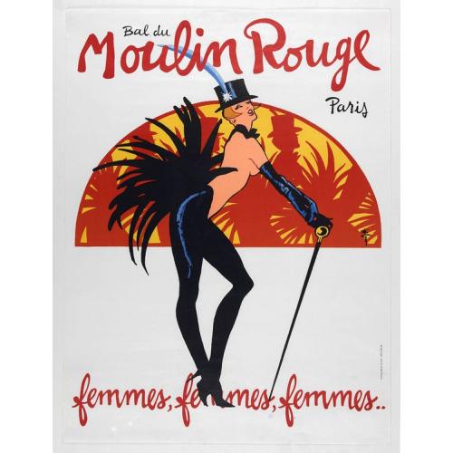 Old map image download for Bal du Moulin Rouge Paris - Femmes Femmes Femmes..
