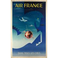 Old, Antique map image download for Air France dans tous les ciels.