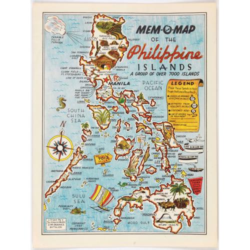 Old map image download for Mem-O-Map of the Philippine Islands.
