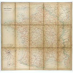 Carte nationale des routes de la France.