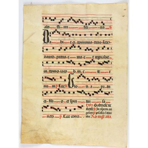 Leaf on vellum from a antiphonary.