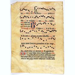 Leaf on vellum from a antiphonary.