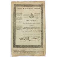 Certificat de vaccination régulière, N°61 (Certificate of regular vaccination).