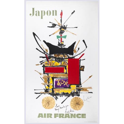 Old map image download for Japan (poster signed by Georges Mathieu)
