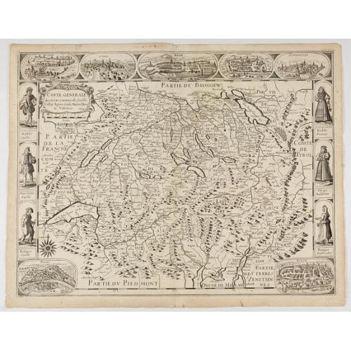 Old map image download for Carte generale des treze cantons de Suisses. Valley Ligues Grise, Maison Dieu et Valteline. 1654
