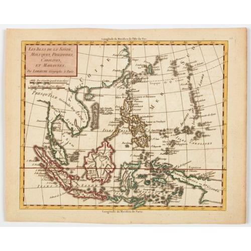 Old map image download for Les Isles de la Sonde, Moluques, Philippines, Carolines, et Mariannes.