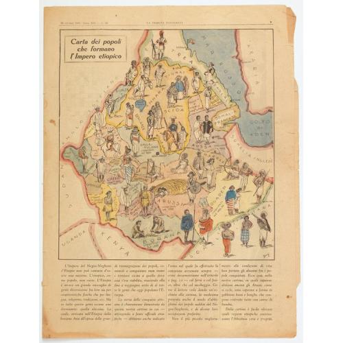 Old map image download for Carta dei popoli che formano l'Impero etiopico. (Map of the peoples forming the Ethiopian empire).