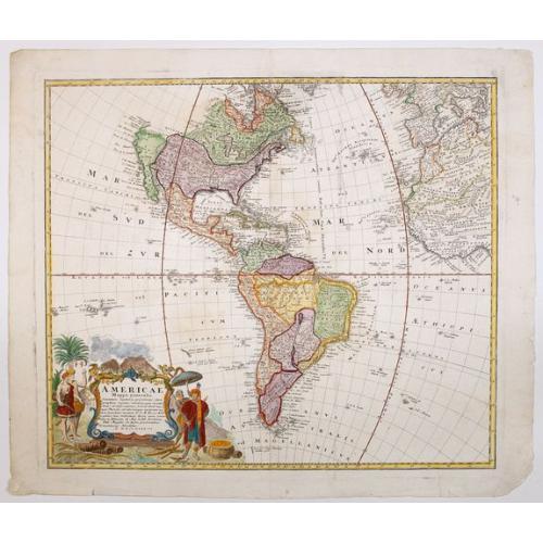 Old map image download for Americae Mappa generalis Secundum legimitas projectionis Stereiographiae regulas. . . MDCCXXXXVI