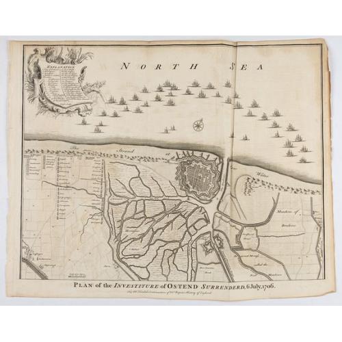 Old map image download for Plan of the Investiture of Ostend Surrenderd, 6 July, 1706