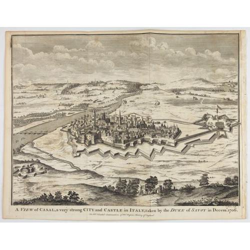 Old map image download for A view of Cassel, a very strong city in Italy, taken by the Duke of Savoy in Decem.r 1706