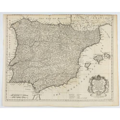 Old map image download for A mapof the Kingdom of Spain and Portugal from the latest & best Observations. . .