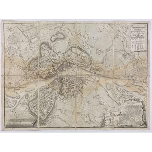 Old map image download for Grundriss der hochfürst. - erzbischöfliche Haupt und Residenz Stadt Salzburg im Jahr 1789 / geometrisch aufgenommen u. gezeichnet von A. F. H. v. Naumann