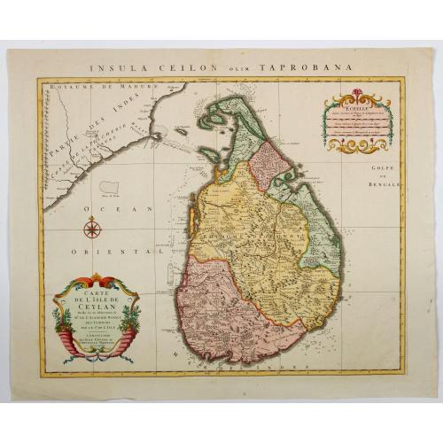 Old map image download for Carte de L'Isle de Ceylan. . . / Insula Ceilon olim Taprobana.