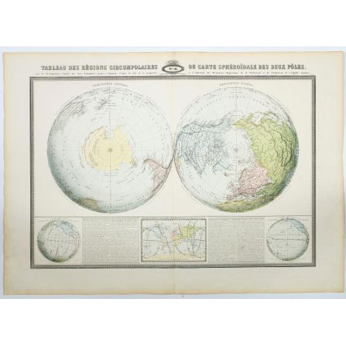 Old map image download for Tableau des regions circumpolaires..deux poles,..