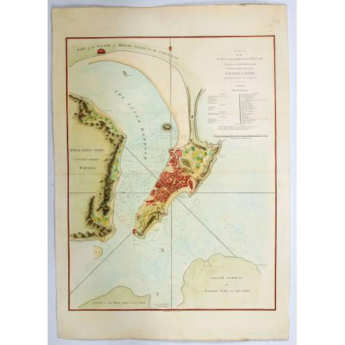 Old map image download for A Plan of the city and harbour of Macao : a colony of the Portugueze, situated at the southern extremity of the Chinese Empire. . .