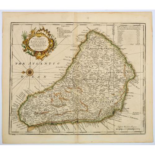 Old map image download for An Accurate Map of the Island of Barbadoes. . .