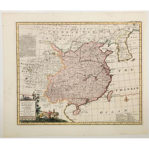 Rare, antique map of A New and Accurate Map of China drawn from surveys by the Jesuit Missionaries. . .