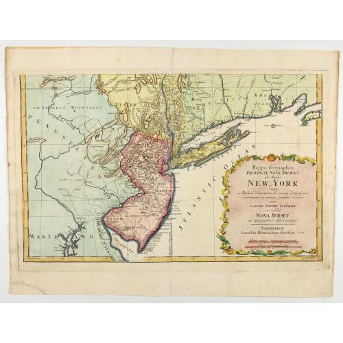 Old map image download for Mappa geographica Provinciæ Nova Eboraci ab Anglis New-York . . .