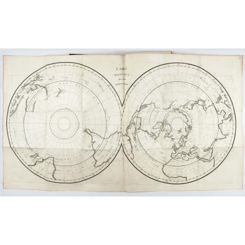 Old map image download for Cartes pour le tom V de mineraux. (Atlas des cartes des déclinaisons et inclinaisons de l'aiguille aimantée, rédigées d'après la Table des observations ...