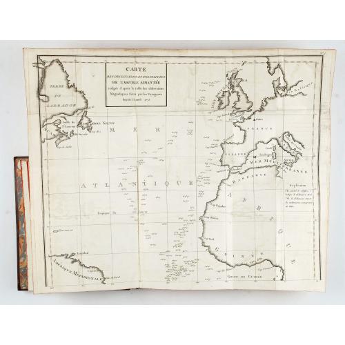 Old map image download for Cartes pour le tom V de mineraux. (Atlas des cartes des déclinaisons et inclinaisons de l'aiguille aimantée, rédigées d'après la Table des observations ...