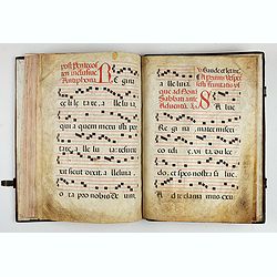 Manuscript Antiphonal on Vellum in Latin.