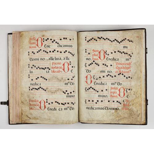 Old map image download for Manuscript Antiphonal on Vellum in Latin.