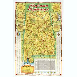 Alabama. Official Highway map 1942.