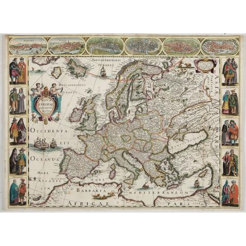 Old map image download for Nova Europae Descriptio Auctoro Hondio.