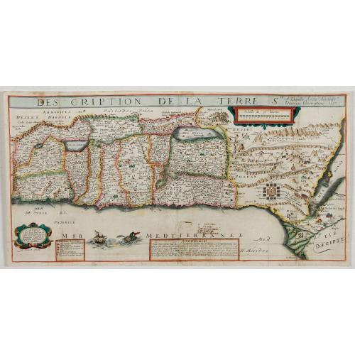 Old map image download for Description de la Terre Ste a laquelle A esté adjouté Diverses Observations 1637.