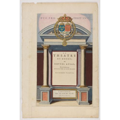 Old map image download for [Title page from ] Le Theatre du Monde ou le nouvel atlas mis en lumière par Guillaume et Jean Blaeu.