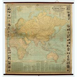 [Set of 2 wall maps] Scarborough's Map of The World Europe, Asia, Africa, Australia. . ./ Scarborough's Map of The World North America and South America. . .