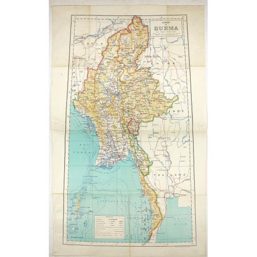 Old map image download for Union of Burma.