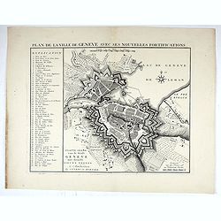 Plan de la ville de Geneve, avec ses nouvelles Fortifications.