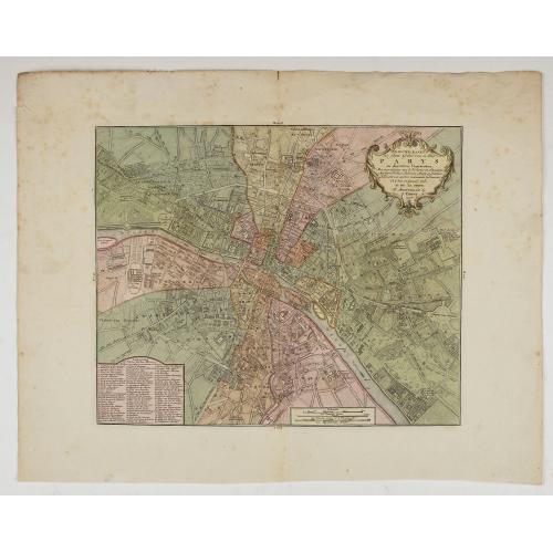 Old map image download for Nieuw kaart der platte Grond van de Stad Parys..