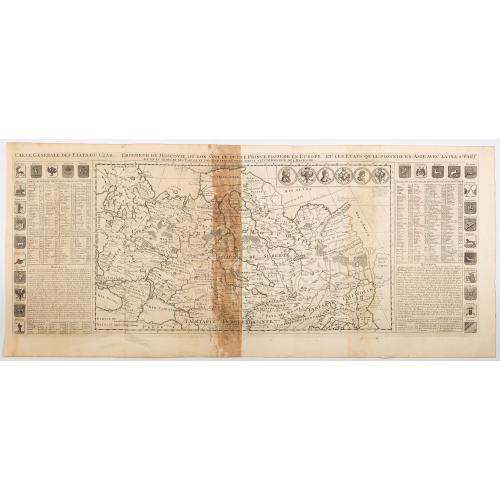 Carte generale des Etats du Czar. Empereur de Moscovie, ou L'on voit ce que ce prince possede en Europe ..