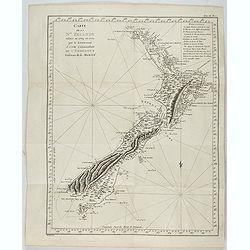Carte de la Nouvelle-Zelande visitée en 1769 et 1770 par le Lieutenant J. Cook.